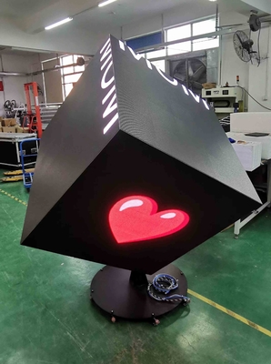 Personalizado 640x640 LED Cubo tela 6 lados mostrando