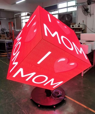 Personalizado 640x640 LED Cubo tela 6 lados mostrando