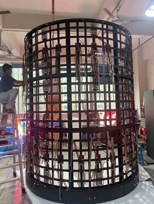 Soft P2 Curve Indoor Fixed Led Screen Cylinder Wall In Shopping Center Publicidade