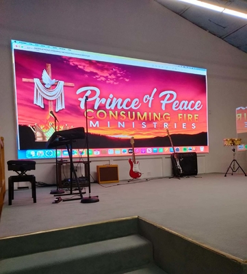 Display LED de alta refrigeração de igreja interior P3.076 Armário de alumínio de fundição por injeção