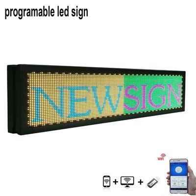 Letreiros de Janela LED Programáveis com Rolagem P5, 40*8 Polegadas