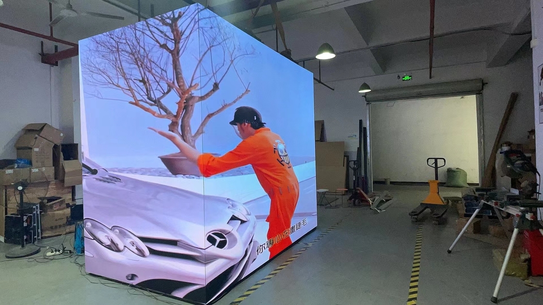 4 parede video do diodo emissor de luz do canto dos lados P2.5, exposição de diodo emissor de luz interna da propaganda