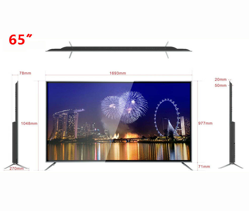 Tevê de Crystal Display do líquido de 400 lêndeas tevê Android 8,0 do Lcd Smart de 65 polegadas